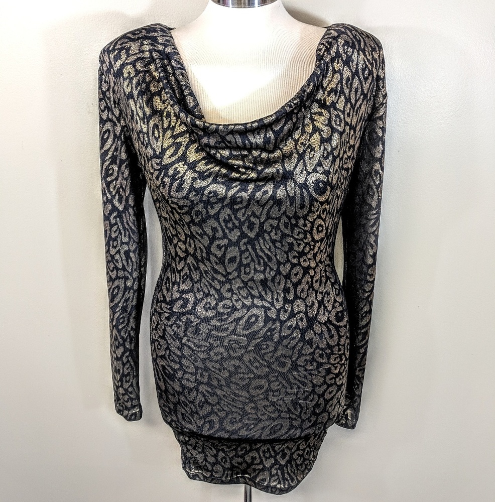 Nordstrom Brand Metallic Leopard Mini Dress